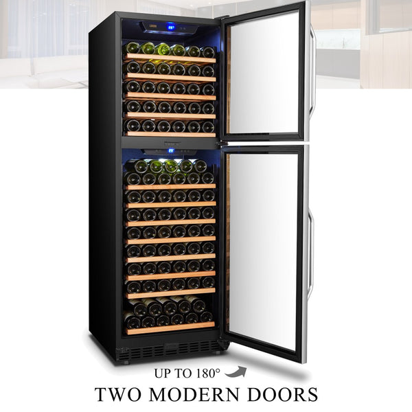 Lanbo Dual Door Dual Zone Wine Cooler LW162DD Wine Cooler City