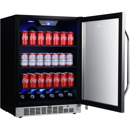 EdgeStar 24 Inch Wide 142 Can Built-In Beverage Cooler with Tinted Door and LED Lighting - CBR1502SG - Wine Cooler City