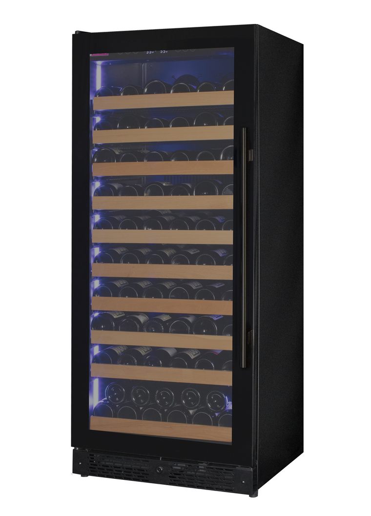 Allavino Reserva Series 119 Bottle 55" Tall Single Zone Left Hinge Black Glass Wine Refrigerator - VSW11955S-1BGL