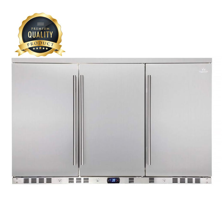 KingsBottle 53 Inch Solid 3-Door Outdoor Beverage Drinks Cooler - KBU328ASD