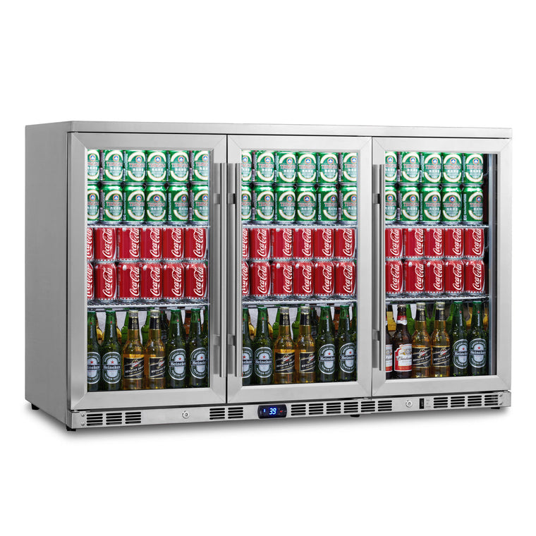 KingsBottle 53 Inch Heating Glass 3 Door Large Beverage Refrigerator - KBU328M