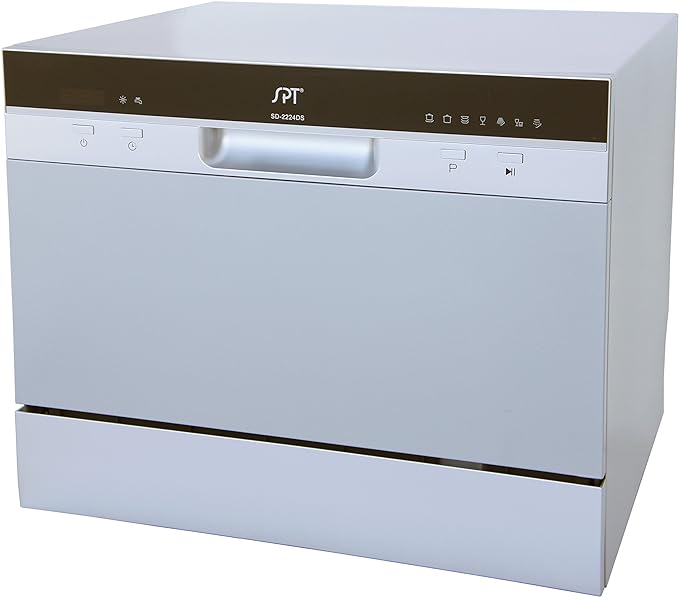 SPT SD-2224DSB: ENERGY STAR Countertop Dishwasher with Delay Start & LED – Silver