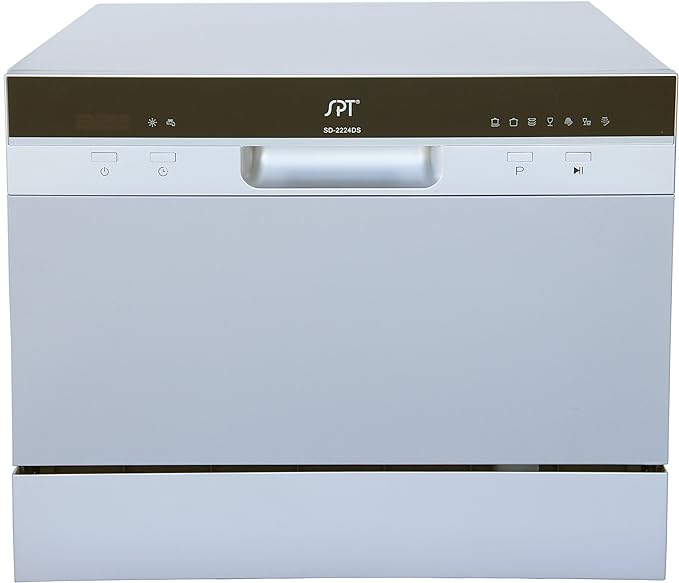 SPT SD-2224DSB: ENERGY STAR Countertop Dishwasher with Delay Start & LED – Silver