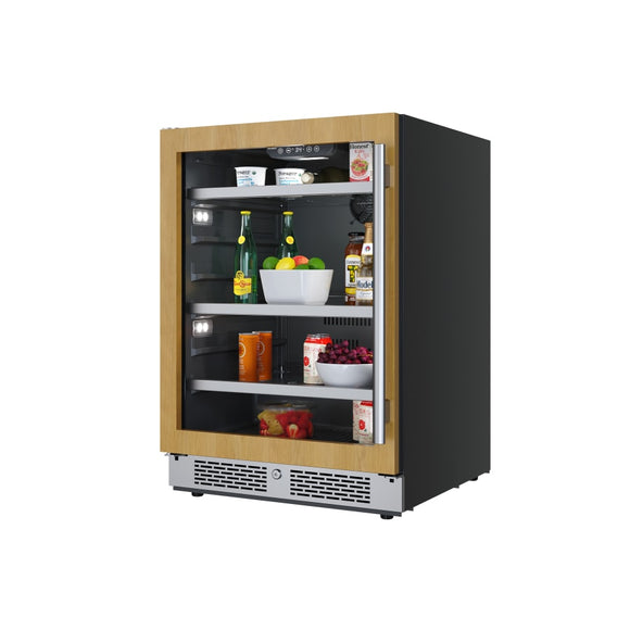 Avallon 24 Inch Wide 140 Can Energy Efficient Beverage Center with LED Lighting, Double Pane Glass, Touch Control Panel and Left Swing Door - ABR242PRGLH