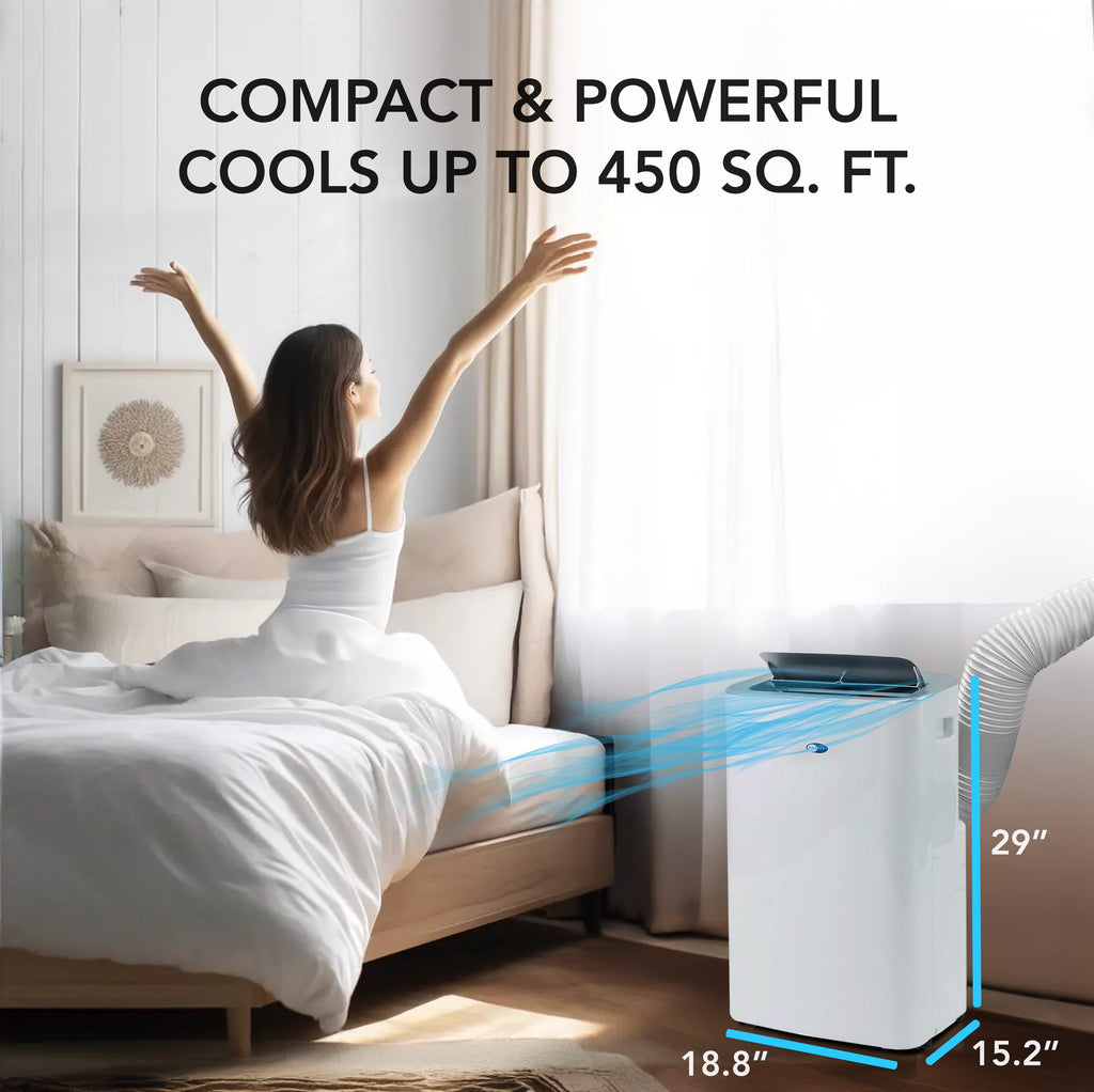 Whynter ARC-0850XP 12000 BTU (ASHRAE) 8000 BTU (SACC) MultiCool Smart Wi-Fi enabled Portable Air Conditioner with Built-in Dehumidifier, Up to 450 sq. ft. in White