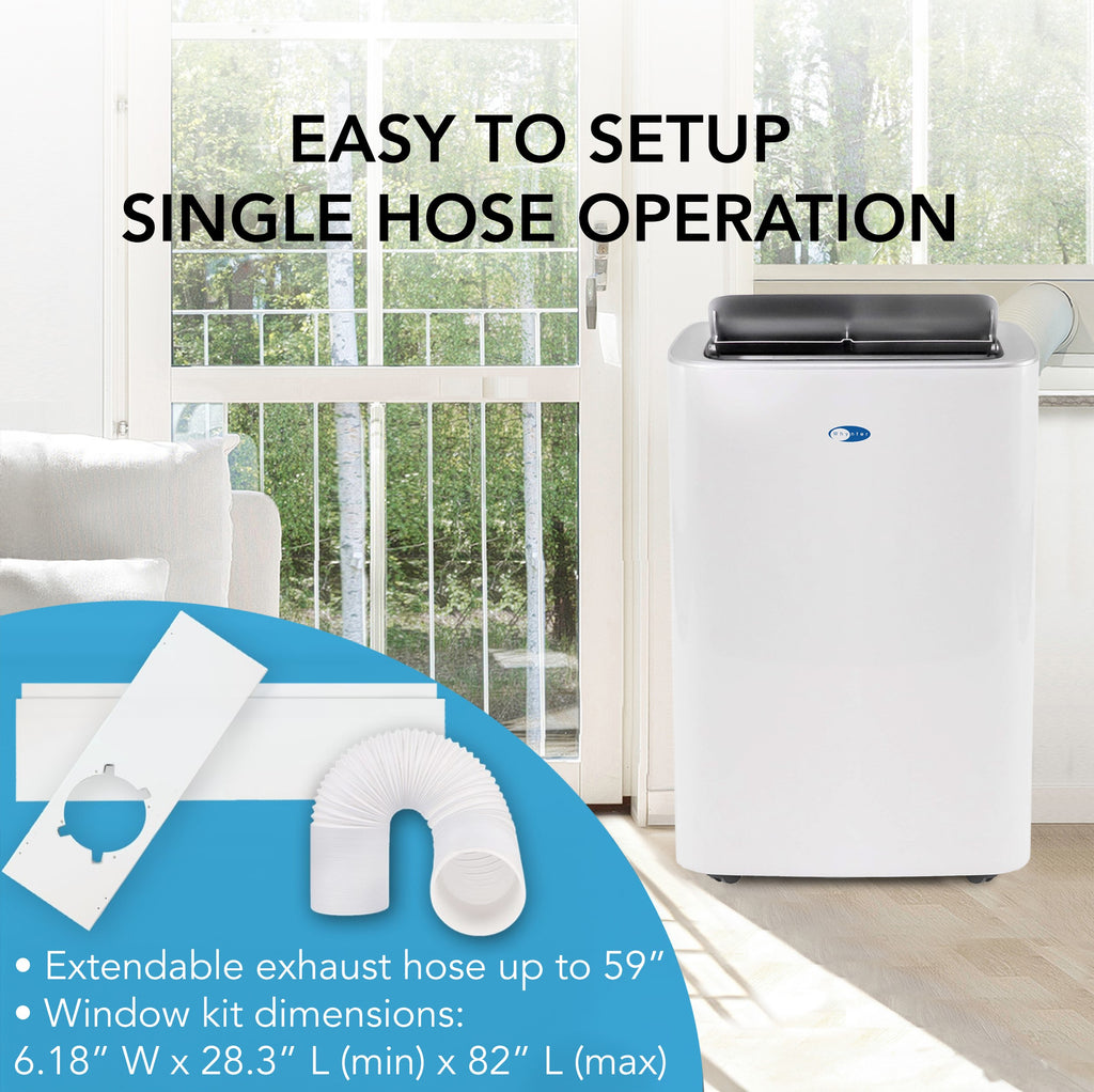 Whynter ARC-0850XP 12000 BTU (ASHRAE) 8000 BTU (SACC) MultiCool Smart Wi-Fi enabled Portable Air Conditioner with Built-in Dehumidifier, Up to 450 sq. ft. in White