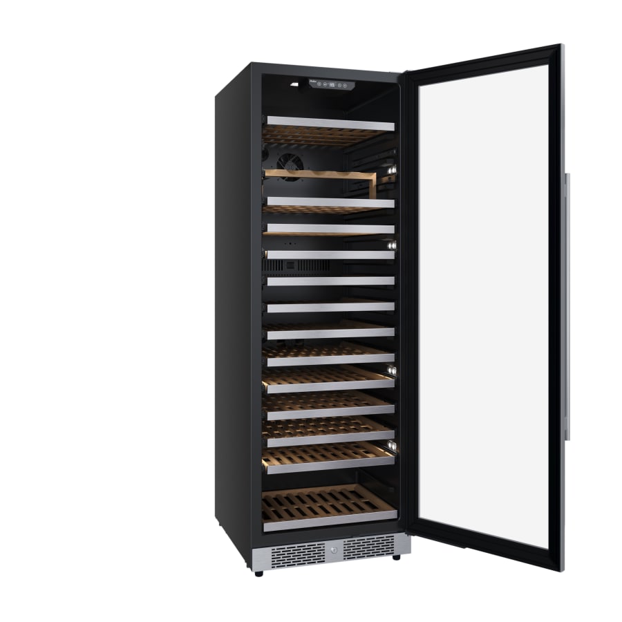 Avallon 24 Inch Wide 150 Bottle Capacity Built-In or Free Standing Wine Cooler with Wood Shelves, Child Lock, Door Alarm and Door Lock - Right Hinged - AWC243TSZRH