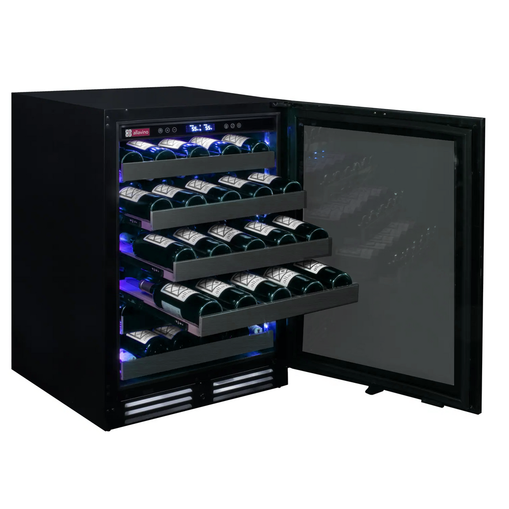 Allavino Reserva Series 50 Bottle Single Zone Built-in Luxury Wine Refrigerator with Black Stainless Steel Door - Right Hinge - BDW5034S-1BSR
