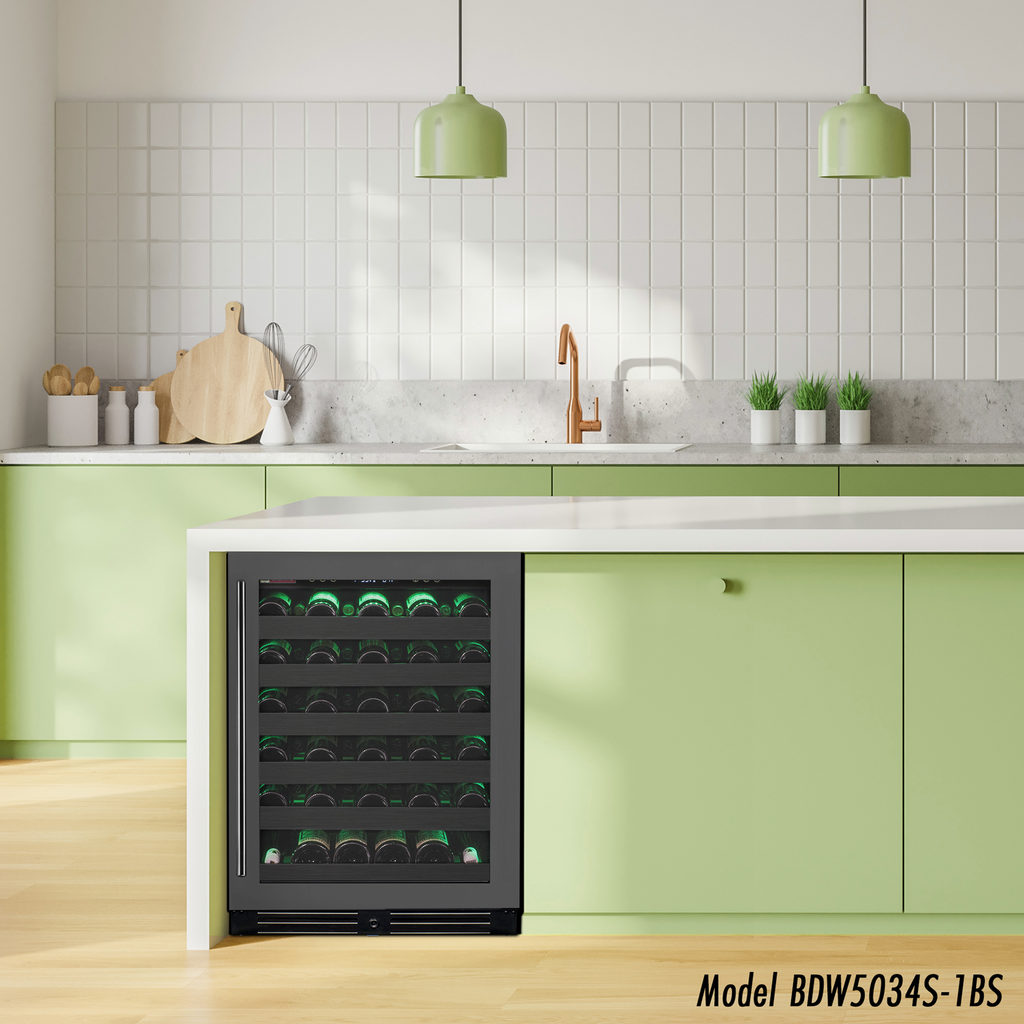 Allavino Reserva Series 50 Bottle Single Zone Built-in Luxury Wine Refrigerator with Black Stainless Steel Door - Right Hinge - BDW5034S-1BSR
