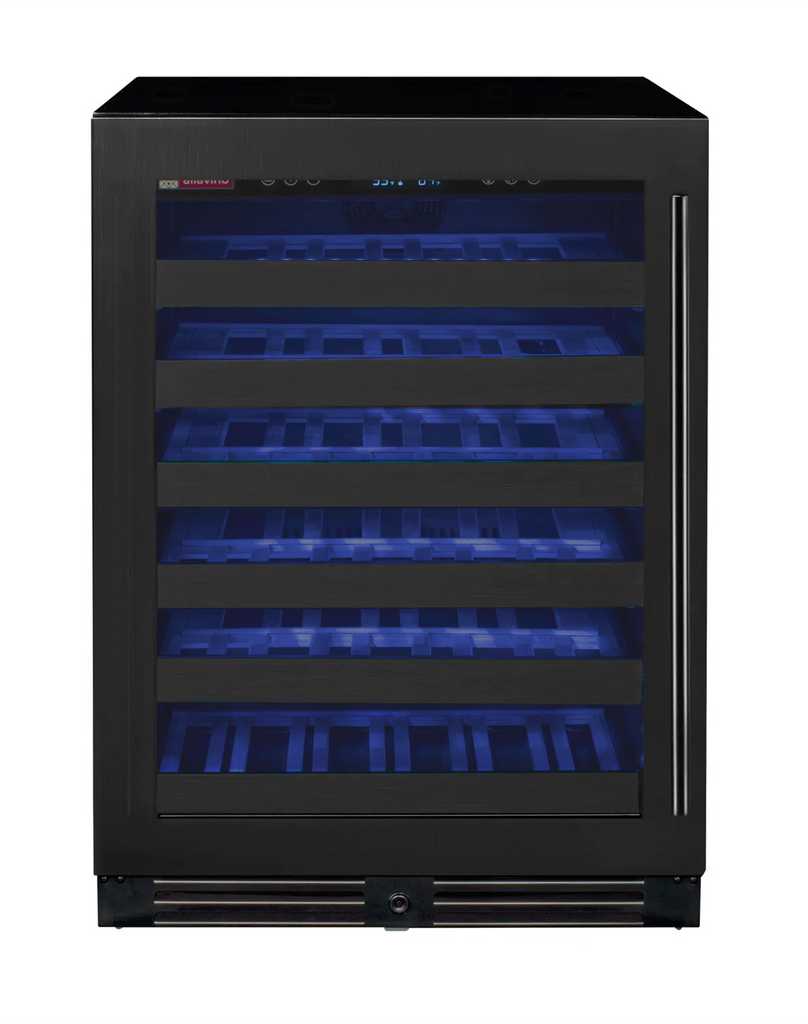 Allavino Reserva Series 50 Bottle Single Zone Built-in Wine Cooler Refrigerator with Black Stainless Steel Door - Left Hinge - BDW5034S-1BSL