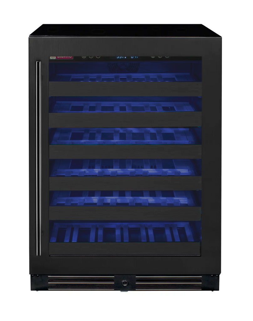 Allavino Reserva Series 50 Bottle Single Zone Built-in Luxury Wine Refrigerator with Black Stainless Steel Door - Right Hinge - BDW5034S-1BSR