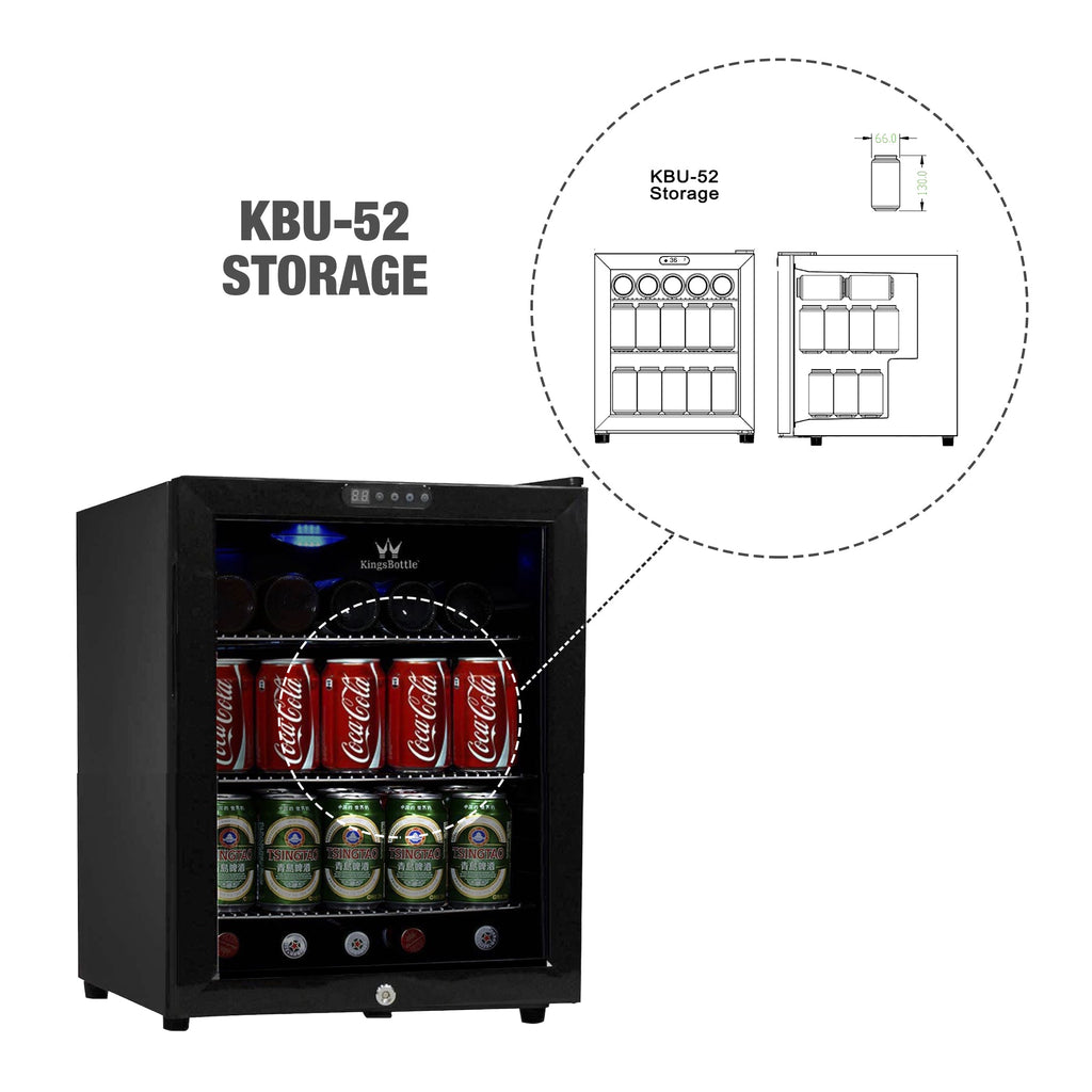 KingsBottle 45 Can Compressor Mini Bar Fridge - KBU52BP