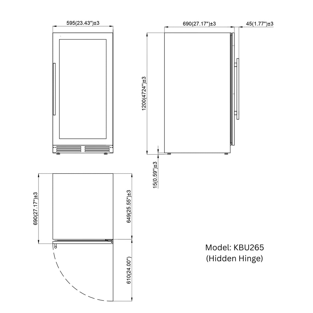 KingsBottle 389 Cans Capacity Upright Beverage Refrigerator With Low-E Glass Door - KBU265BX-FG
