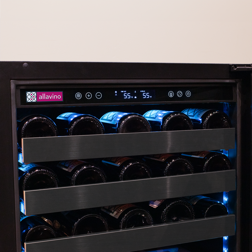 Allavino Reserva Series 50 Bottle Single Zone Built-in Luxury Wine Refrigerator with Black Stainless Steel Door - Right Hinge - BDW5034S-1BSR