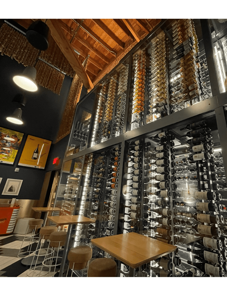 Ultra Wine Racks Floor-To-Ceiling Mounted Wine Rack Display — 2-Sided (42 Bottles)