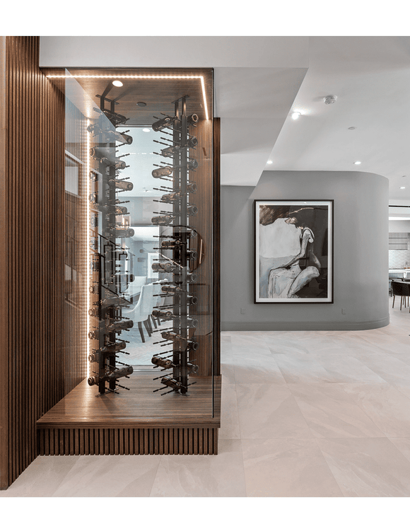 Ultra Wine Racks Floor-To-Ceiling Mounted Wine Rack Display — 2-Sided (126 Bottles)