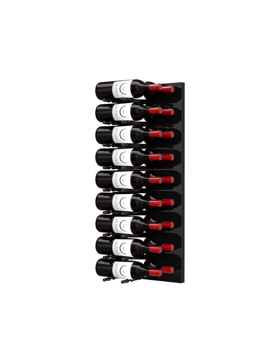 Ultra Wine Racks Fusion HZ Label-Out Wine Wall Black Acrylic (3 Foot) Double Depth