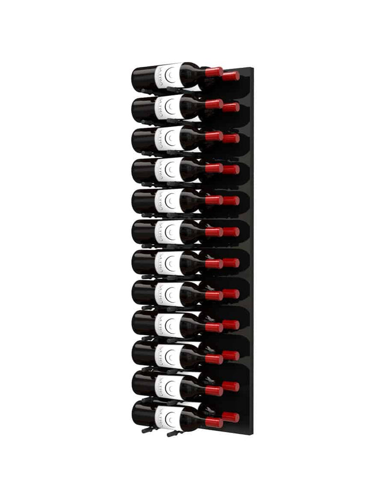Ultra Wine Racks Fusion HZ Label-Out Wine Wall Black Acrylic (4 Foot) Double Depth
