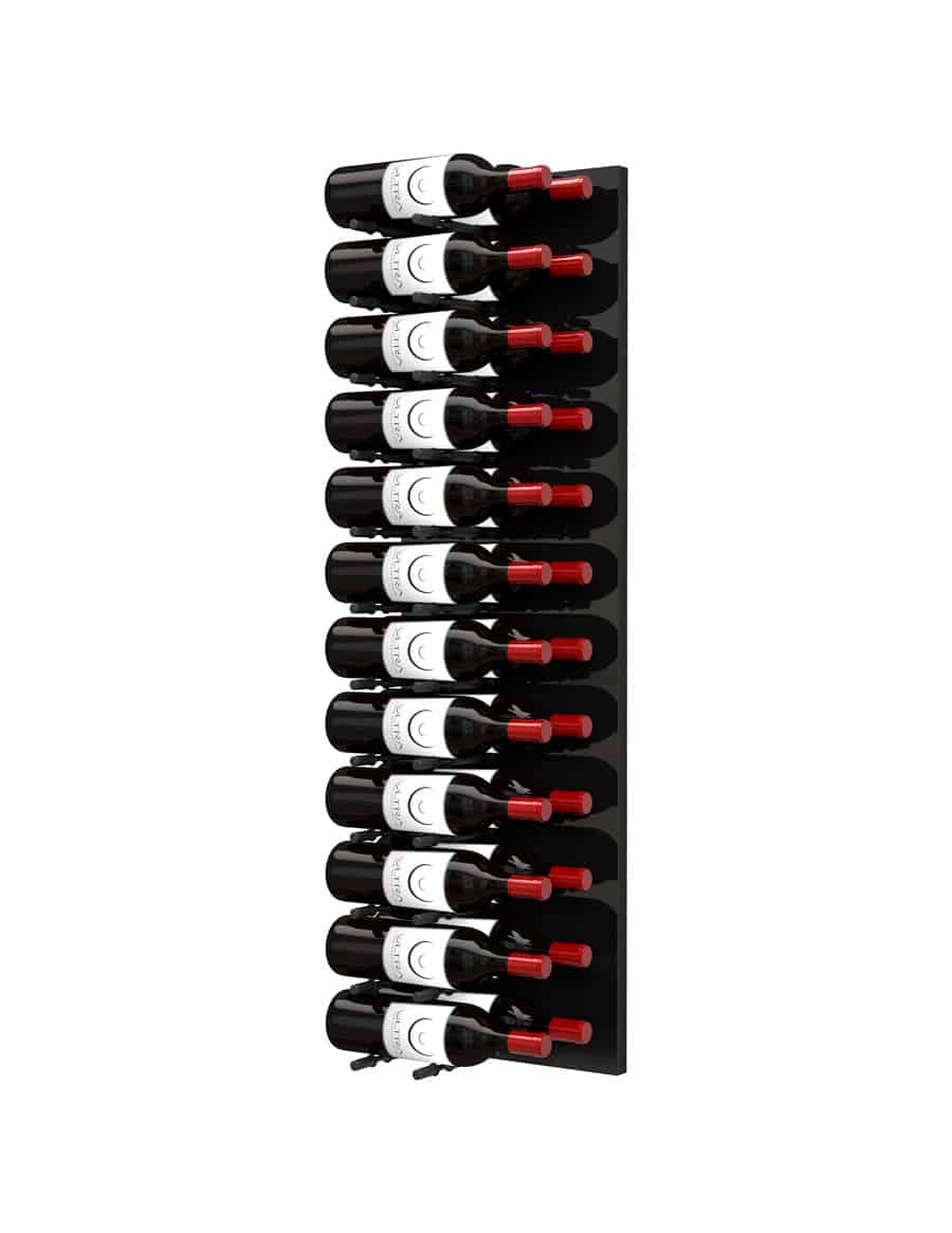 Ultra Wine Racks Fusion HZ Label-Out Wine Wall Black Acrylic (4 Foot) Double Depth