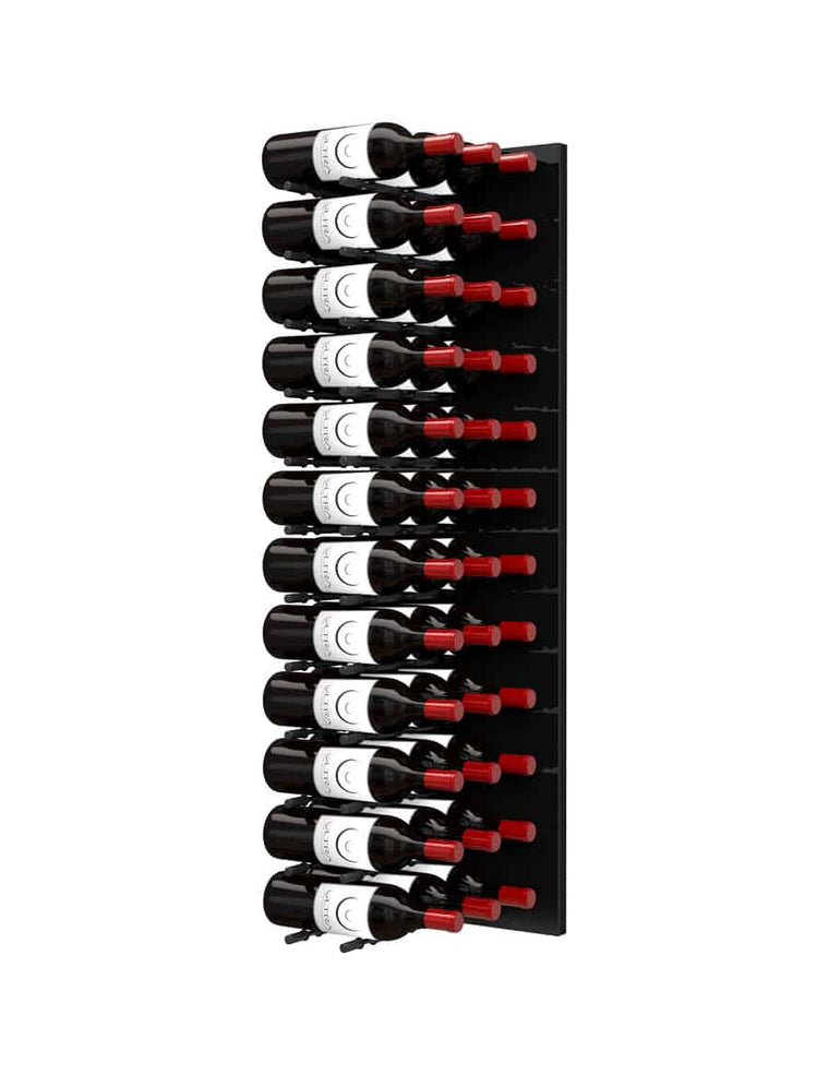 Ultra Wine Racks Fusion HZ Label-Out Wine Wall Black Acrylic (4 Foot) Triple Depth
