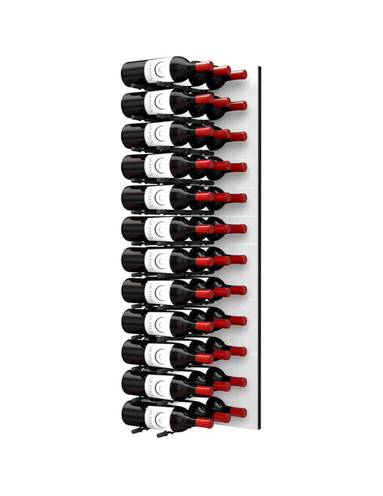 Ultra Wine Racks Fusion HZ Label Out Wine Wall White Acrylic (4 Foot) Triple Depth