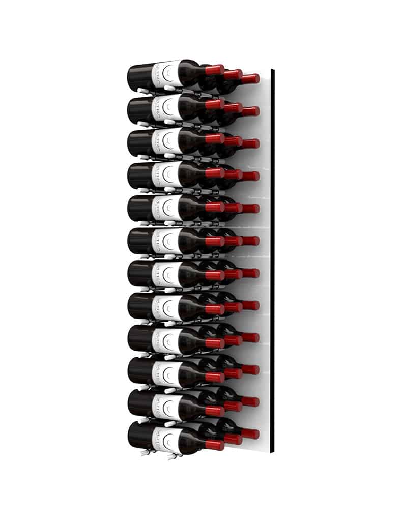 Ultra Wine Racks Fusion HZ Label Out Wine Wall White Acrylic (4 Foot) Triple Depth