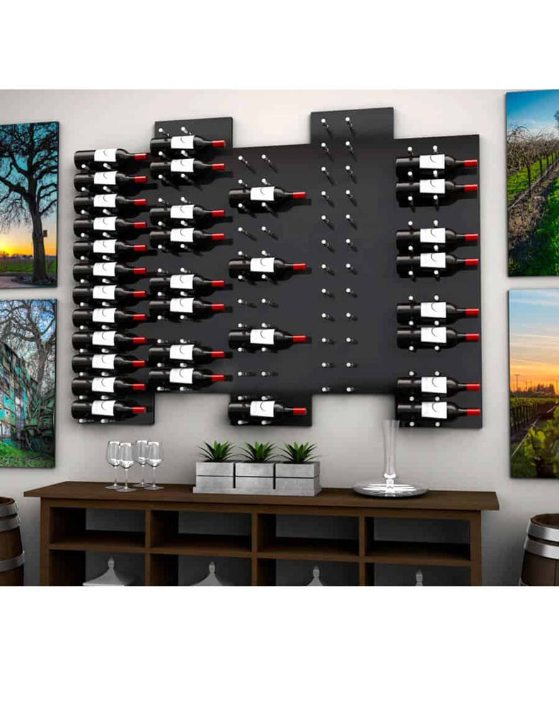 Ultra Wine Racks Fusion HZ Label-Out Wine Wall Black Acrylic (4 Foot) Single Depth