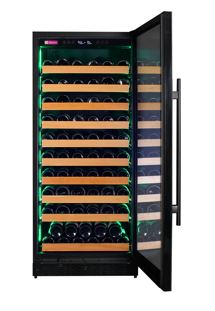 Allavino Reserva Series 119 Bottle 55" Tall Single Zone Right Hinge Black Glass Wine Refrigerator - VSW11955S-1BGR