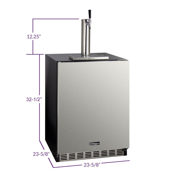 Kegco 24" Wide Single Tap Stainless Steel Built-In Left Hinge ADA Kegerator - Cabinet Only - HK-48ADA-BS-L