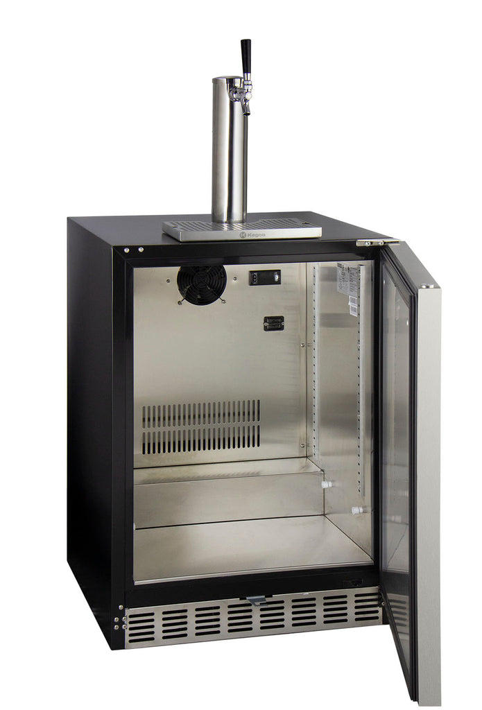Kegco 24" Wide Single Tap Stainless Steel Built-In Left Hinge ADA Kegerator - Cabinet Only - HK-48ADA-BS-L