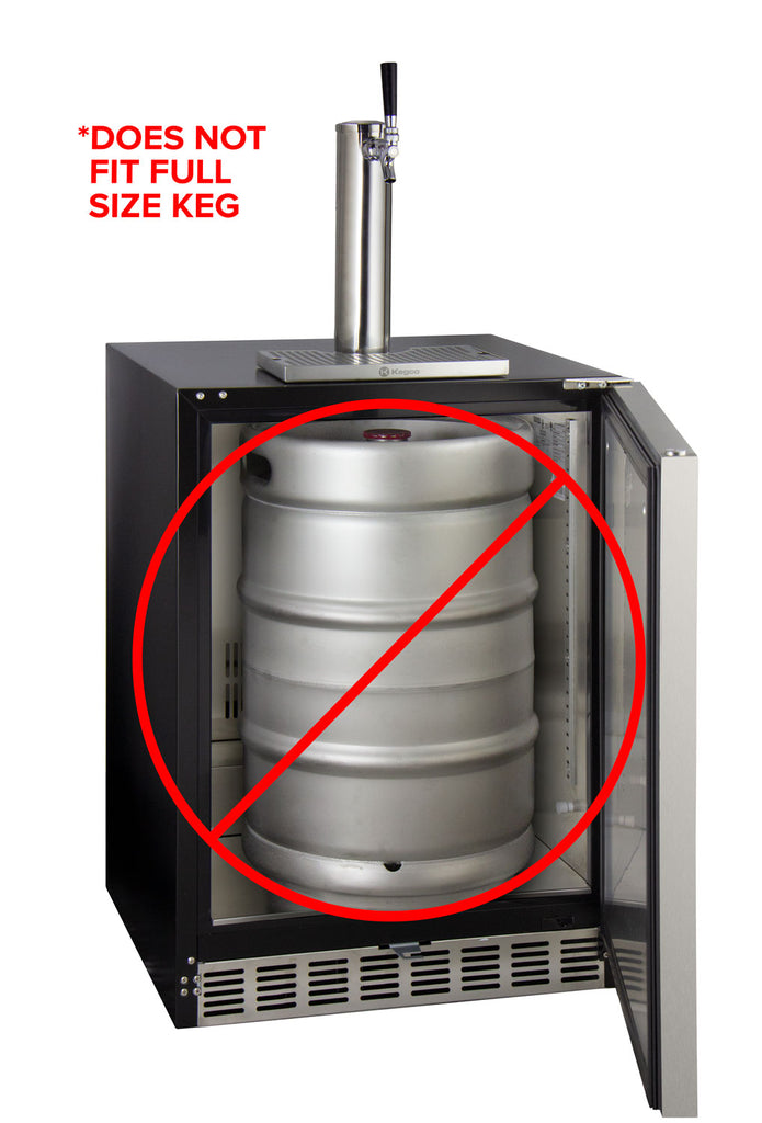 Kegco 24" Wide Single Tap Stainless Steel Built-In Left Hinge ADA Kegerator - Cabinet Only - HK-48ADA-BS-L