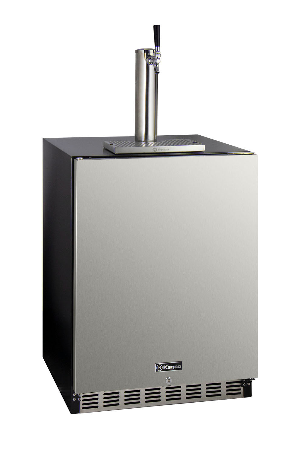 Kegco 24" Wide Single Tap Stainless Steel Built-In Left Hinge ADA Kegerator - Cabinet Only - HK-48ADA-BS-L