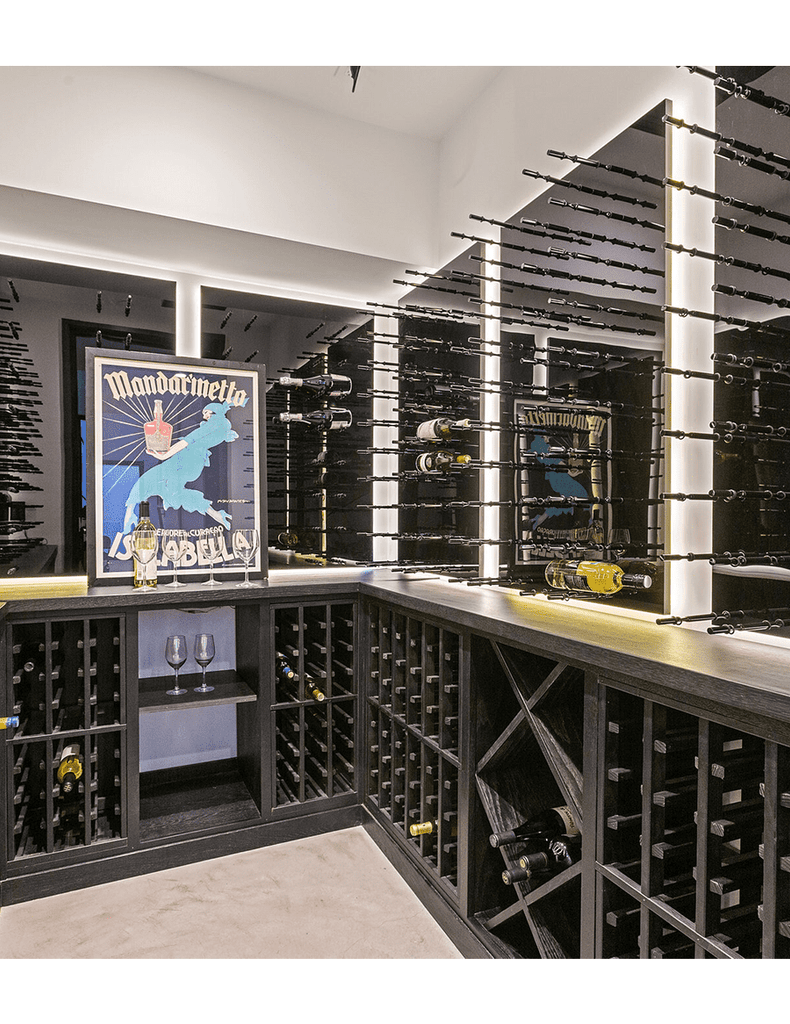 Ultra Wine Racks Fusion HZ Label-Out Wine Wall Black Acrylic (4 Foot) Single Depth