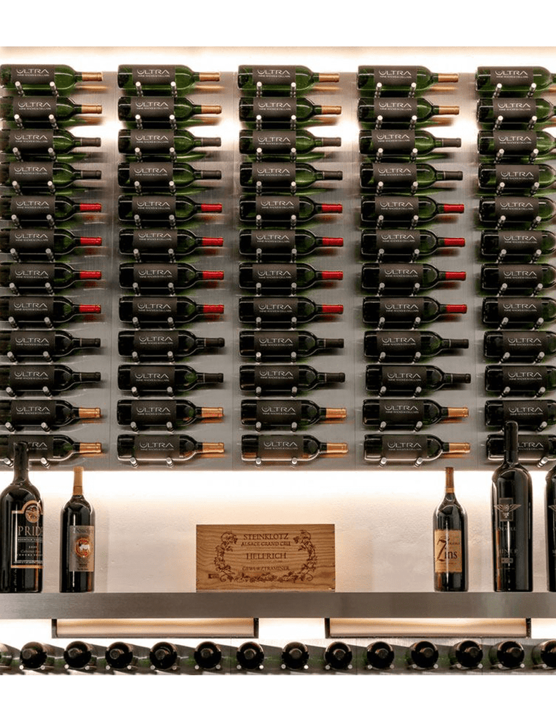 Ultra Wine Racks Fusion HZ Label-Out Wine Wall Alumasteel (3 Foot) Triple Depth