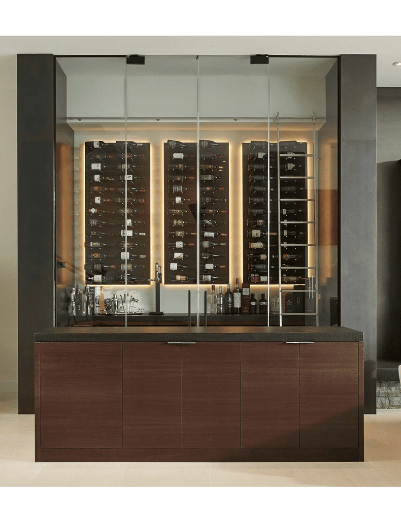 Ultra Wine Racks Fusion HZ Label-Out Wine Wall Black Acrylic (3 Foot) - Single Depth