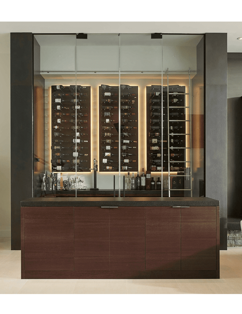 Ultra Wine Racks Fusion HZ Label-Out Wine Wall Black Acrylic (4 Foot) Single Depth
