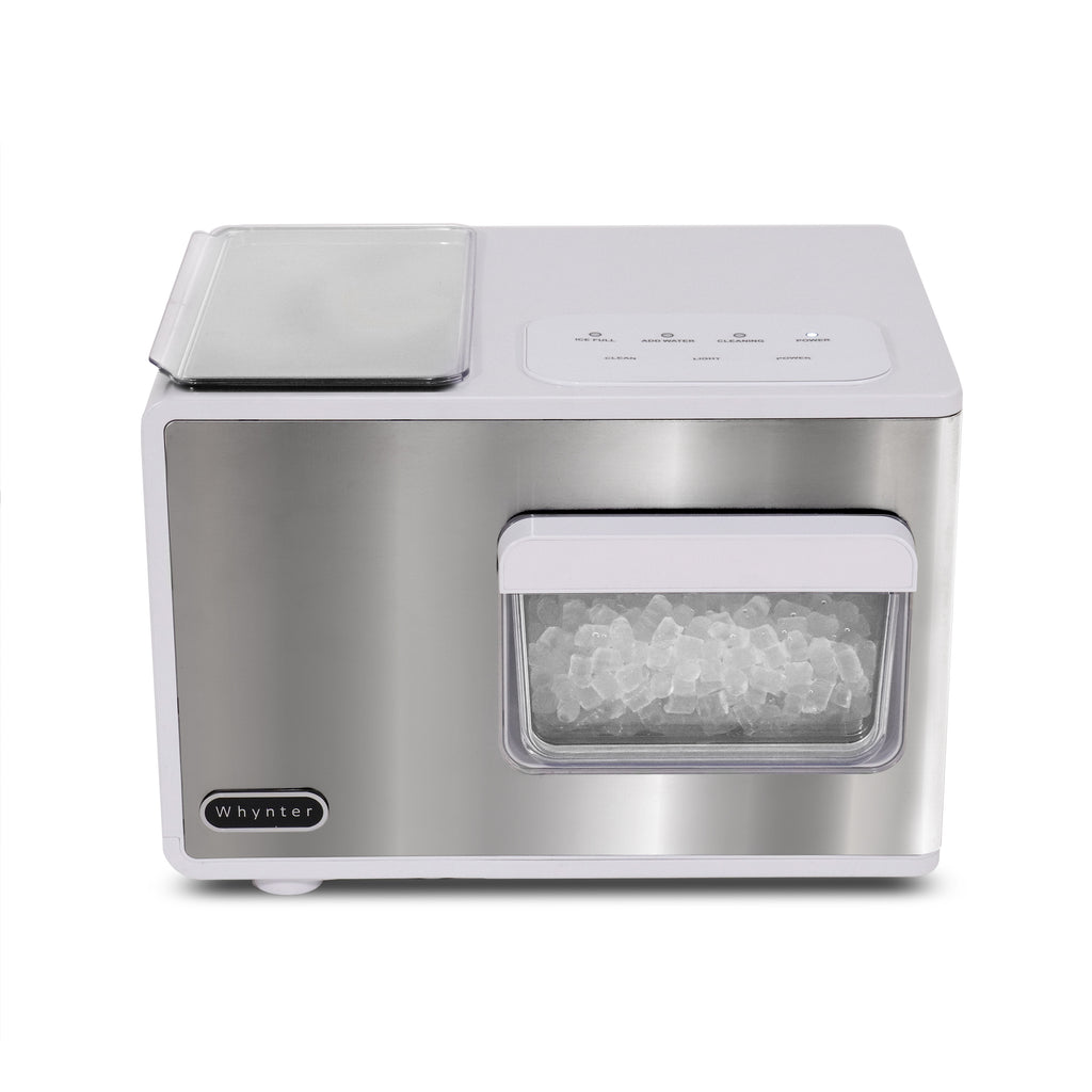 Whynter IBX-388WS SonicSnö Countertop Nugget Ice Maker 40lbs/24hrs with Removable Ice Drawer, Chewable Pebble/Sonic Type Ice in Silver and White Stainless Steel Finish
