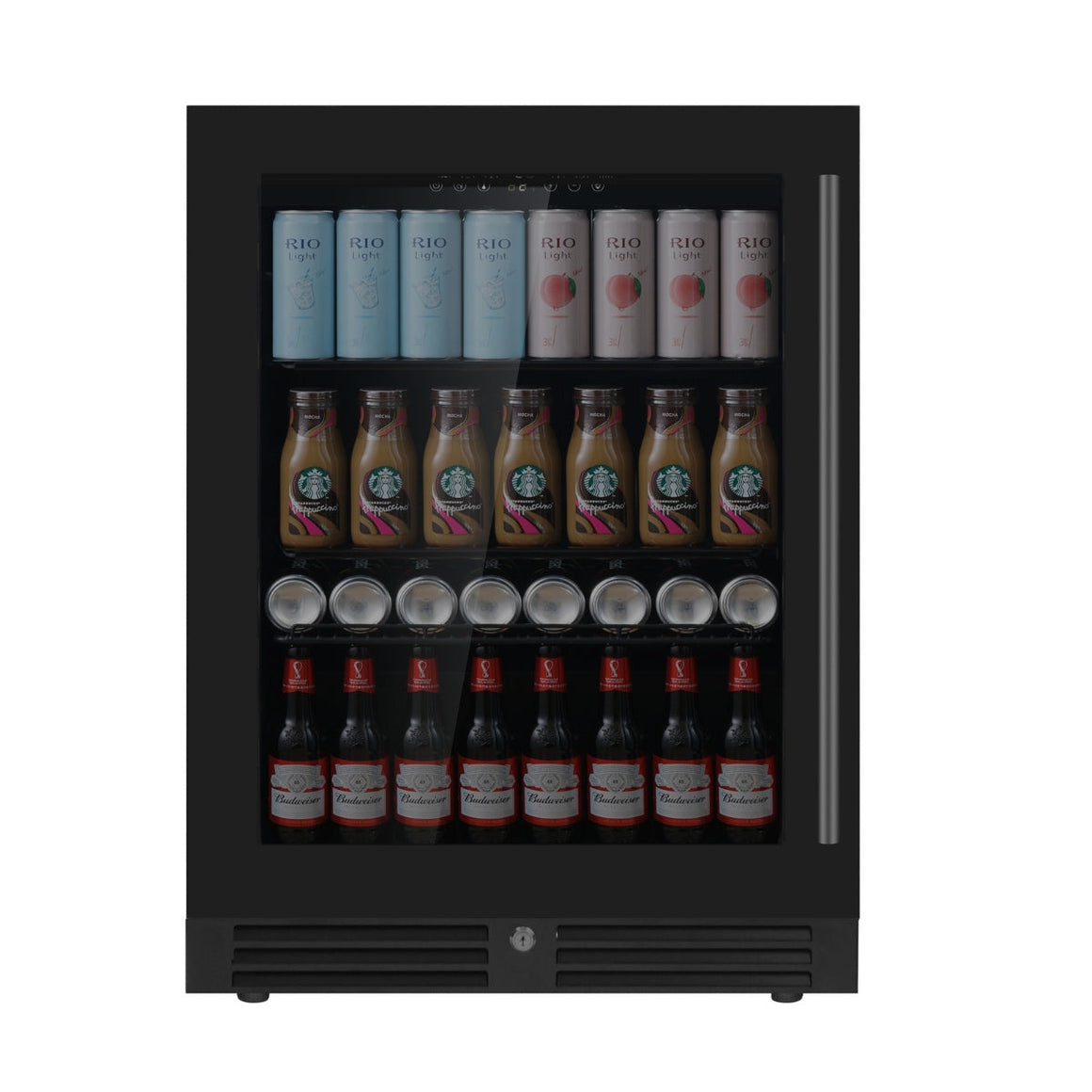 KingsBottle 24 Inch Under Counter LOW-E Glass Door Beer Fridge - KBU145BX
