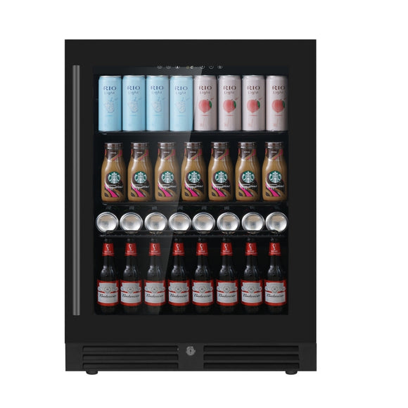 KingsBottle 24 Inch Under Counter LOW-E Glass Door Beer Fridge - KBU145BX