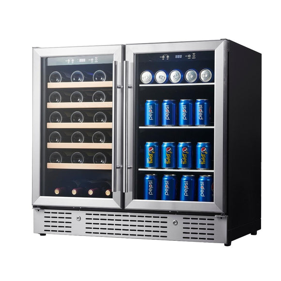 KingsBottle 36" Beer and Wine Cooler Combination with Low-E Glass Door - KBU190BW