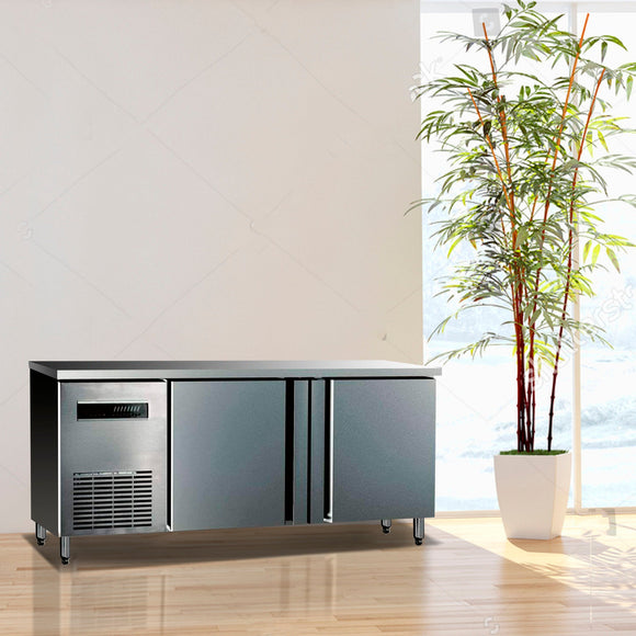 KingsBottle 59" Two Stainless Steel Door Back Bar Cooler - KBU380SD
