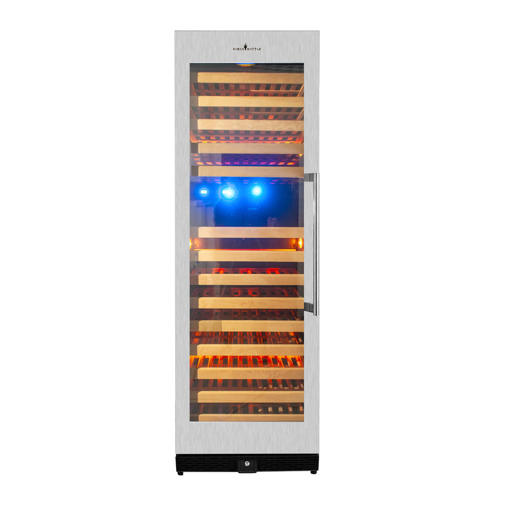 KingsBottle 164 Bottle Large Wine Refrigerator With Glass Door - KBU170DX