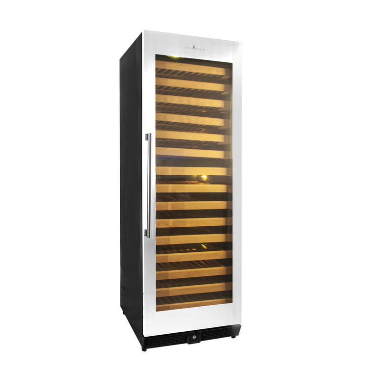 KingsBottle Tall Large Wine Cooler Refrigerator Drinks Cabinet with Stainless Steel Trim - KBU170WX