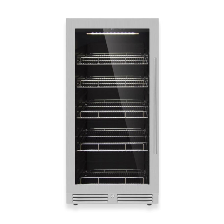 KingsBottle 389 Cans Capacity Upright Beverage Refrigerator With Low-E Glass Door -  KBU265BX-SS