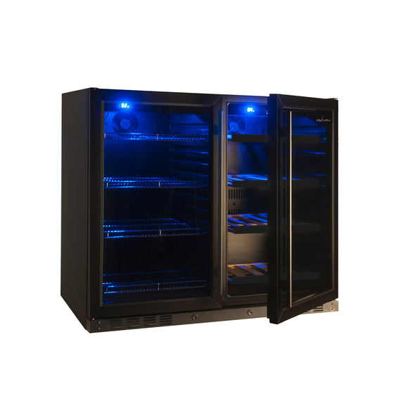 KingsBottle 39 Inch Under Counter Wine And Beer Fridge Combo - KBU28LRX