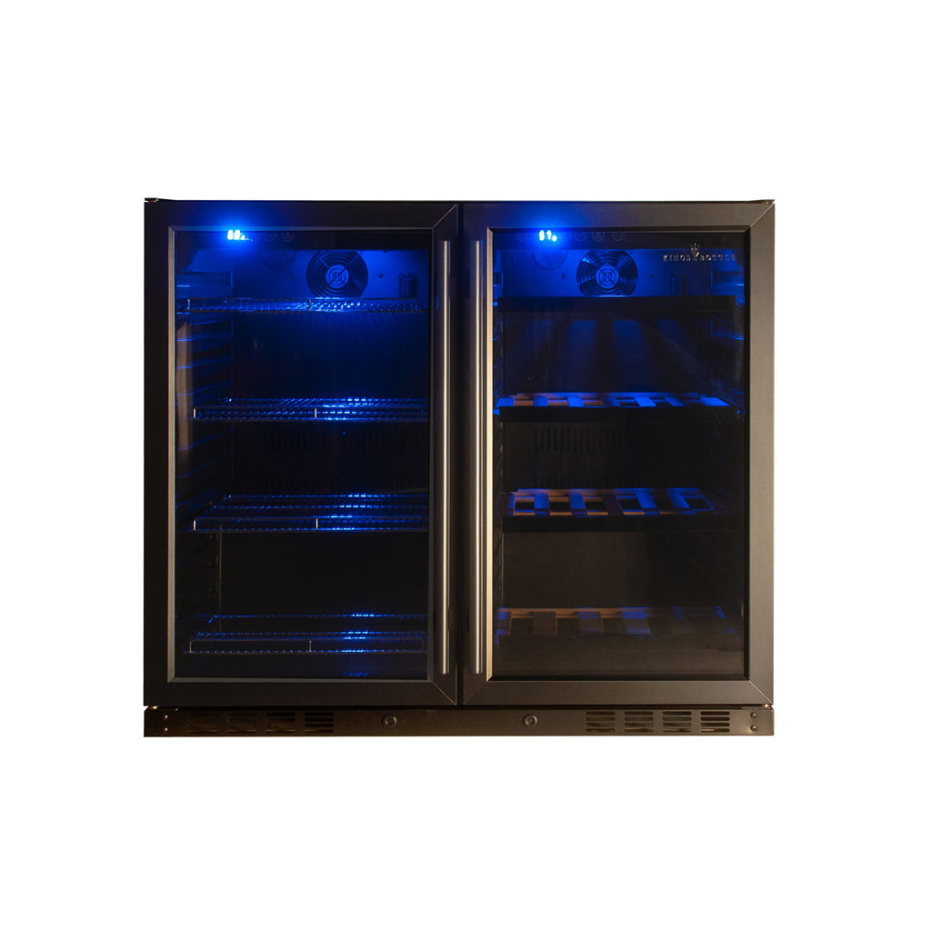 KingsBottle 39 Inch Under Counter Wine And Beer Fridge Combo - KBU28LRX