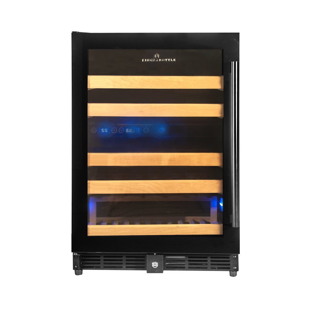 KingsBottle 44 Bottles 24 Inch Under Counter Dual Zone Wine Cooler Drinks - KBU50DX