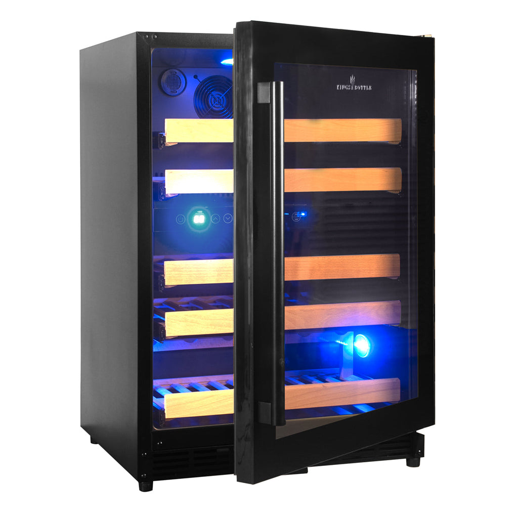 KingsBottle 44 Bottles 24 Inch Under Counter Dual Zone Wine Cooler Drinks - KBU50DX