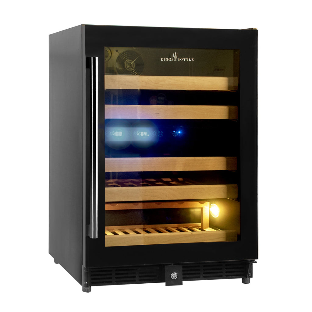 KingsBottle 44 Bottles 24 Inch Under Counter Dual Zone Wine Cooler Drinks - KBU50DX
