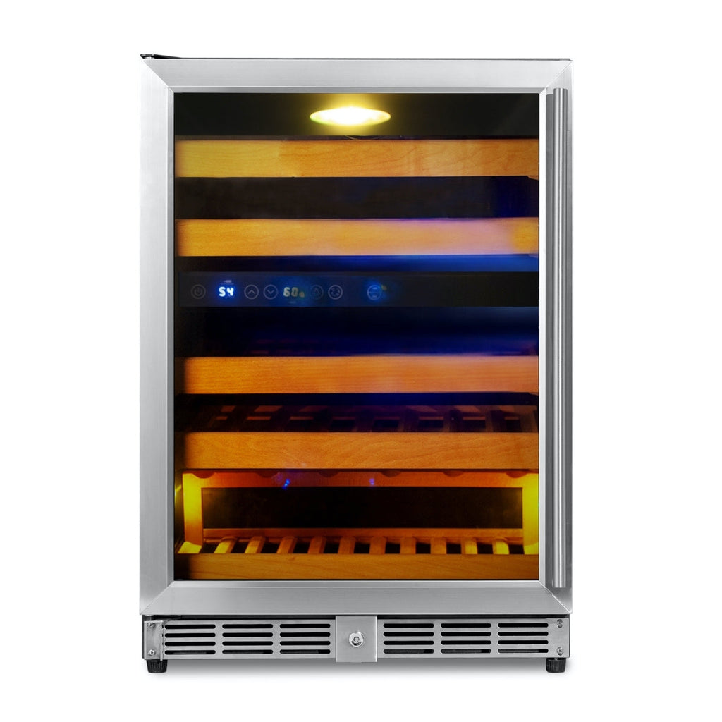KingsBottle 44 Bottles 24 Inch Under Counter Dual Zone Wine Cooler Drinks - KBU50DX